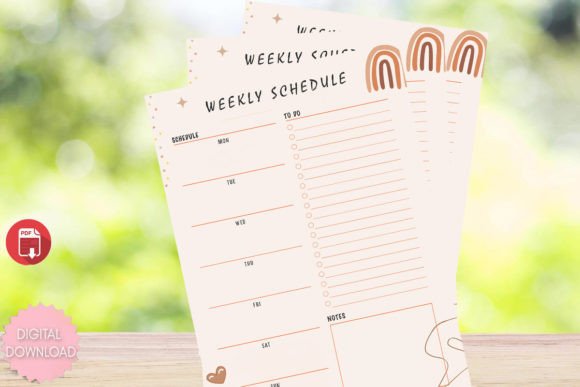 Download Boho Weekly Schedule Template Printable - Weekly schedule Collection