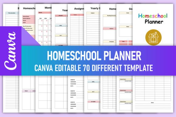 Download Homeschool Planner Bundle Canva Template - Homeschool Collection