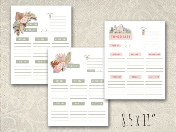 Download Boho Daily Weekly Schedule Planner Pages - Weekly schedule Collection