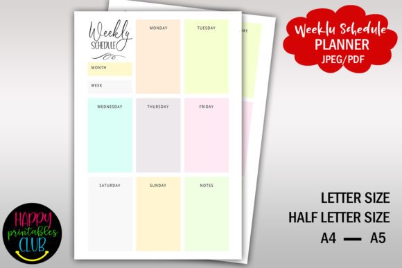 Download Weekly Schedule Planner- Printable - Weekly schedule Collection